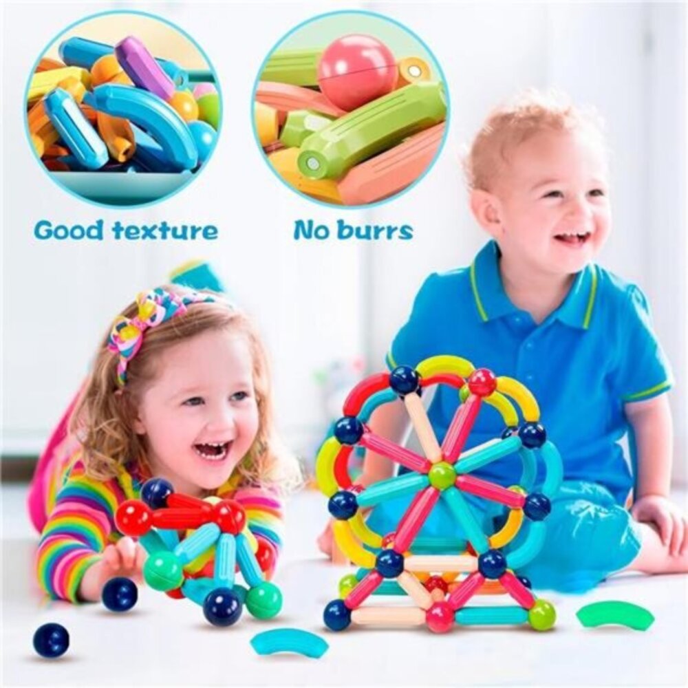 Magnetic Building Blocks STEM Educational Toy for Kids Montessori Learning - Picture 3 of 6
